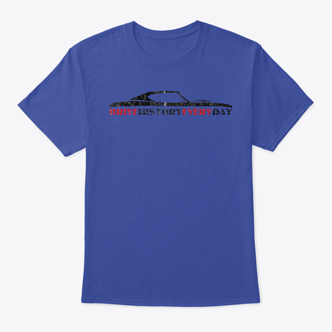 Muscle Car History Deep Royal T-Shirt Front