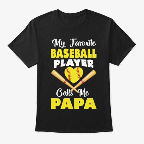 Baseball Grandma Player Calls Me Papa Black Maglietta Front