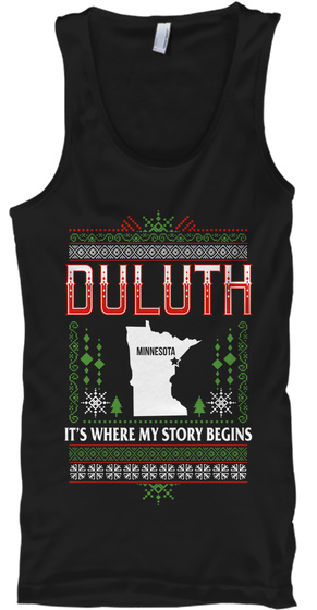 Duluth It's Where My Story Begins Black T-Shirt Front