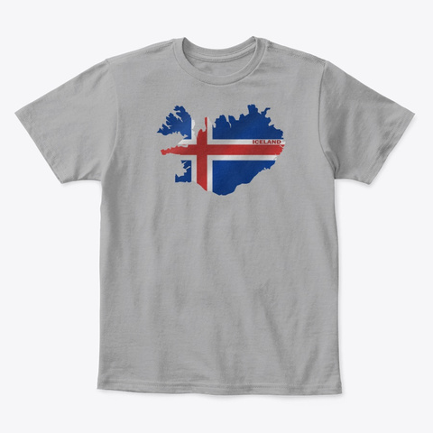Iceland Wave T Shirt Light Heather Grey  T-Shirt Front