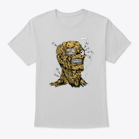Spooky Skull Scary Art Light Steel T-Shirt Front