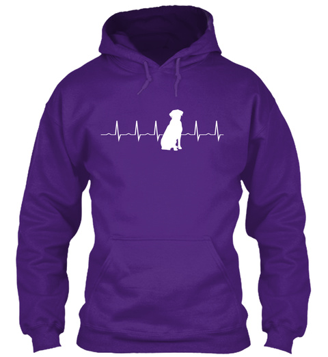 Labrador Heartbeat Hoodies Sweatshirts Purple T-Shirt Front