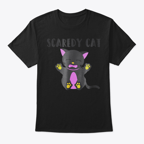 Cute Halloween Kitten Shirt Girls Women  Black T-Shirt Front