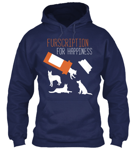 Furscription For Happiness Navy T-Shirt Front