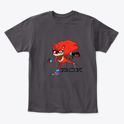 Bok The Hedgehog   Original Design Heathered Charcoal  T-Shirt Front