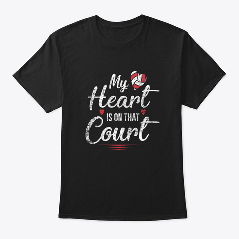 Volleyball Heart 7 Wjhe Black Kaos Front