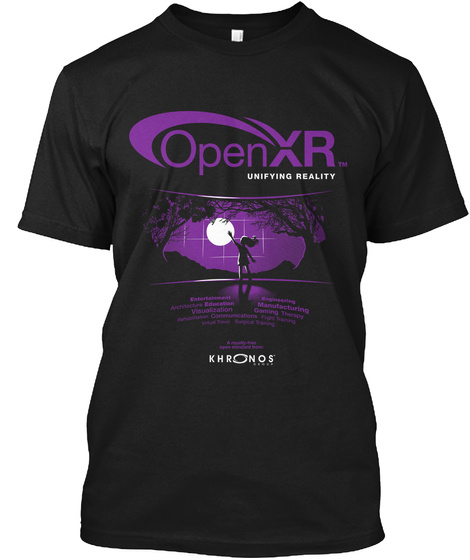 Open Xr Unifying Reality Khronos Black T-Shirt Front