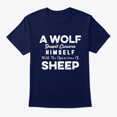 A Wolf Doesn't Concern, Wolf T Shirts Navy T-Shirt Front