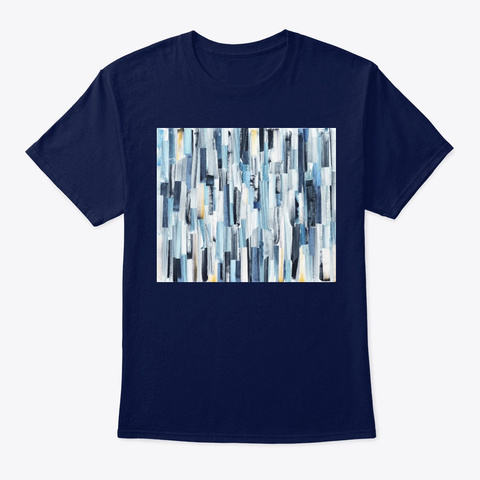 Blue Abstract Art Navy T-Shirt Front