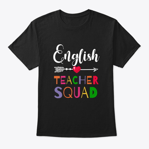 Awesome English Teacher Squad Funny Coll Black T-Shirt Front