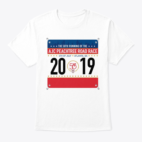 Peachtree Road Race 2019 T Shirt White áo T-Shirt Front