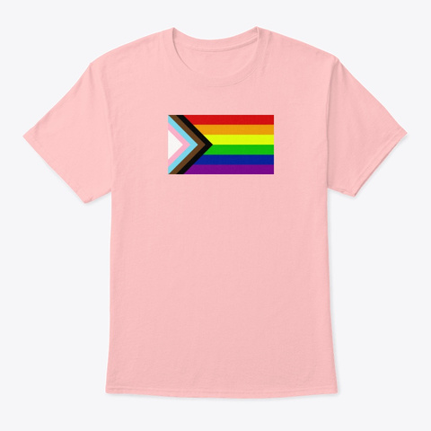 "Progress" Pride Flag Pale Pink T-Shirt Front