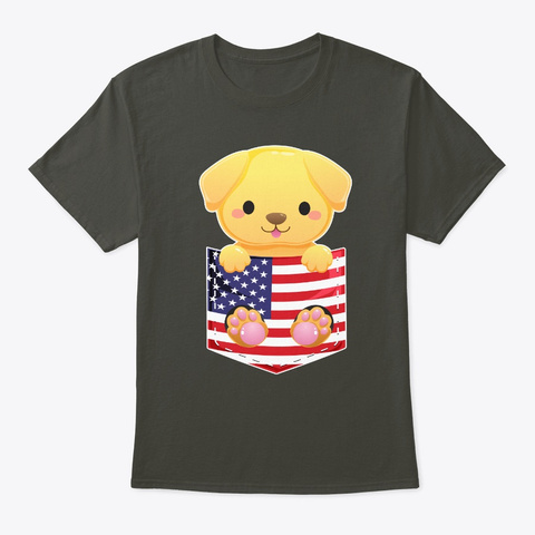 Labrador Gifts For Dog Lovers Us Flag Smoke Gray T-Shirt Front