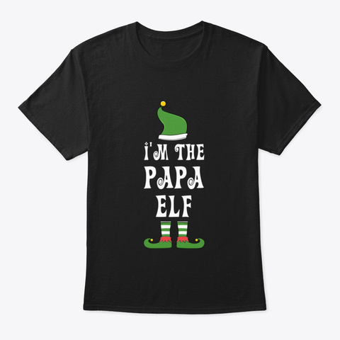 Papa Elf For Matching Family Christmas G Black áo T-Shirt Front