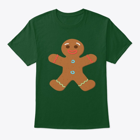 Christmas Gingerbread Deep Forest T-Shirt Front