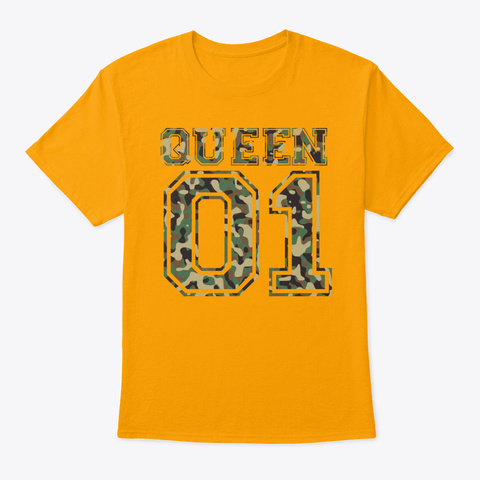 Queen 01 Camo 2 Gold T-Shirt Front