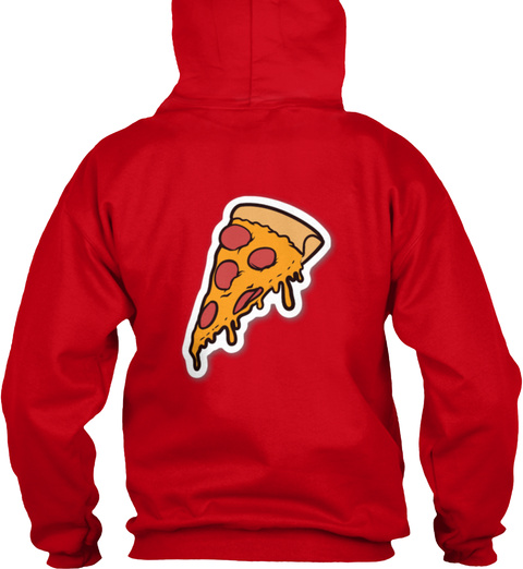 Pizzaboyflippa ( Squad Hoodie) Red T-Shirt Back