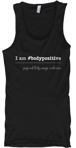 I Am Bodypositive Yoga And Body Image Coalition Black T-Shirt Front