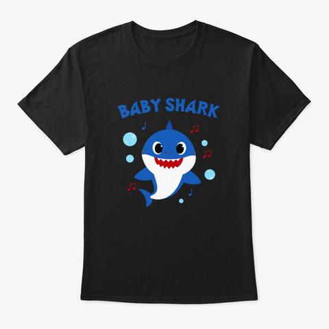Baby Shark Blue Black T-Shirt Front