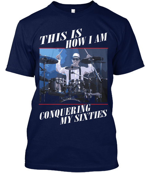 Conquer Drums Sixties Navy T-Shirt Front