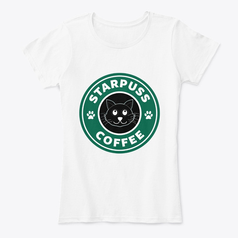 Starpuss Coffee White T-Shirt Front