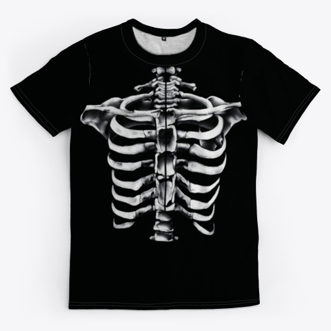 Skeleton Costume  Black áo T-Shirt Front