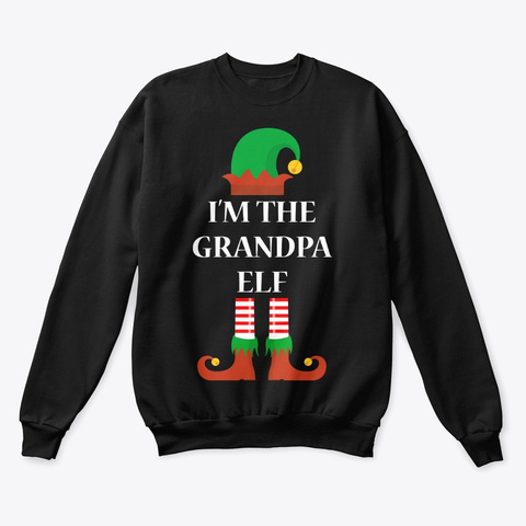 I'm The Grandpa Elf Jet Black T-Shirt Front