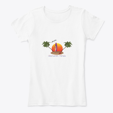 Clearwater  Florida White T-Shirt Front