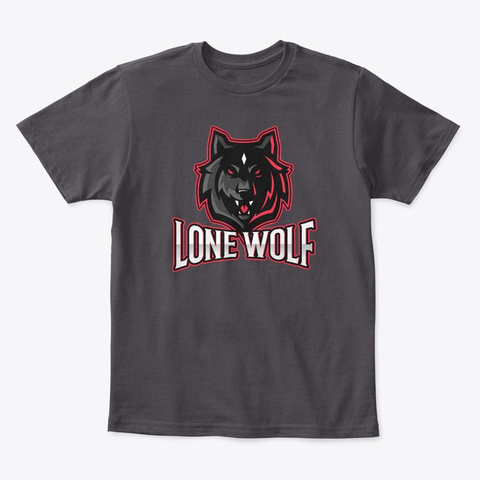 Lone Wolf! Heathered Charcoal  T-Shirt Front