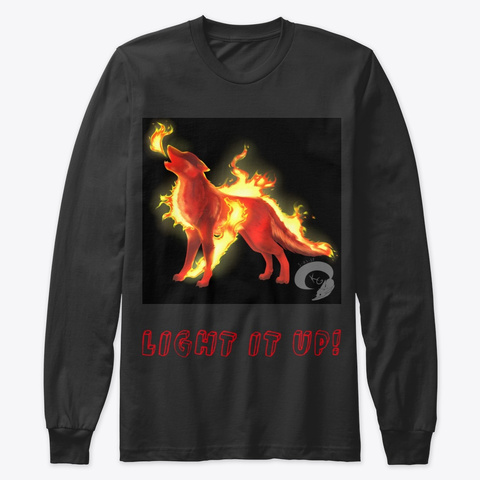 Fire Wolf Black T-Shirt Front