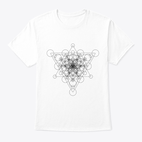 Sacred Geometry Circle Star Black White T-Shirt Front