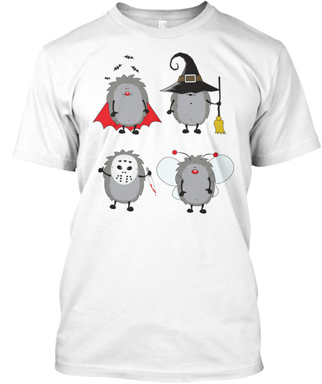 Halloween Hedgehogs White T-Shirt Front