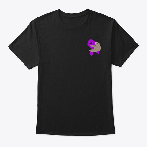 Non Hodgkin's Lymphoma Awareness Sloth Black Camiseta Front
