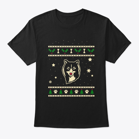 Christmas Lapponian Herder Gift Black T-Shirt Front