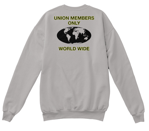 Union Members Only Union Members Only Worldwide On Facebook Light Steel  T-Shirt Back