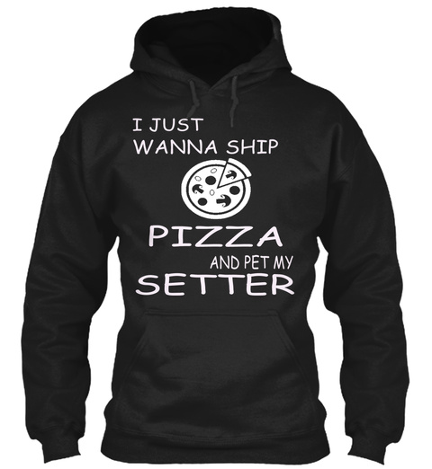 Pizza And Setter Black T-Shirt Front