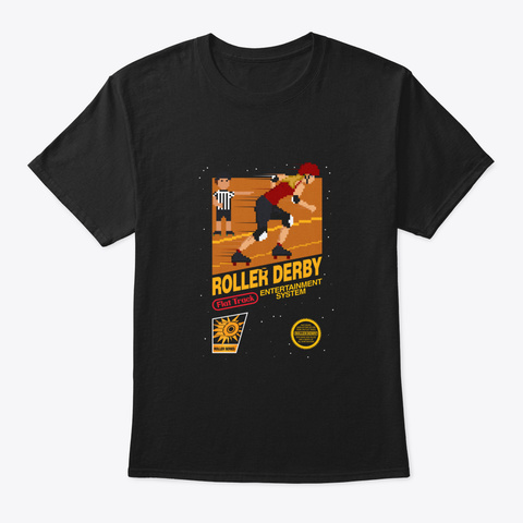 8 Bit Roller Derby 94 Black T-Shirt Front