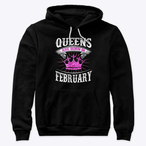 Queens Of February Black T-Shirt Front