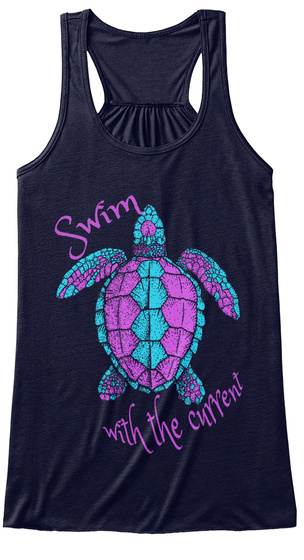 Swim With The Current Midnight T-Shirt Front