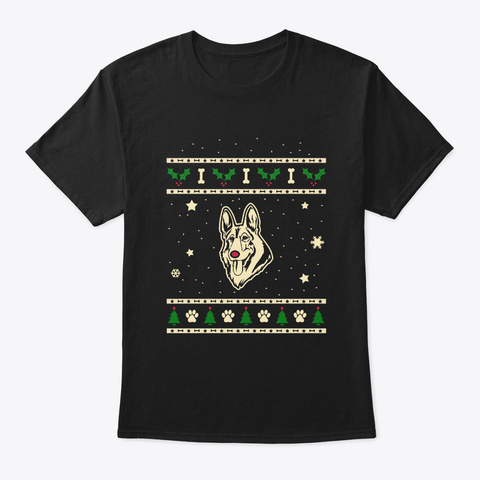 Christmas German Shepherd Gift Black T-Shirt Front