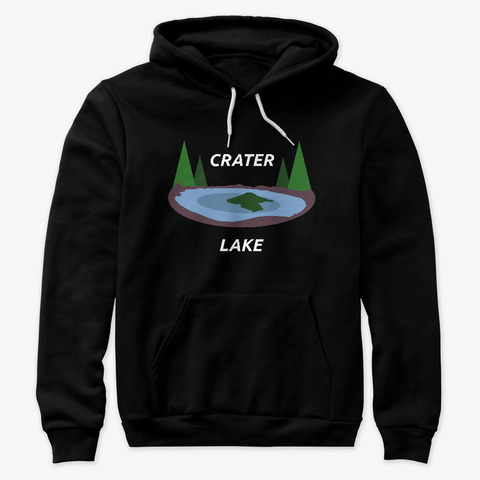 Crater Lake Oregon Design Black T-Shirt Front