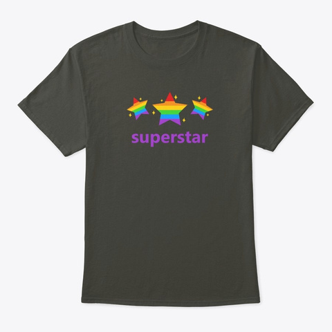 Gay Superstar   Lgbtq Pride Smoke Gray T-Shirt Front