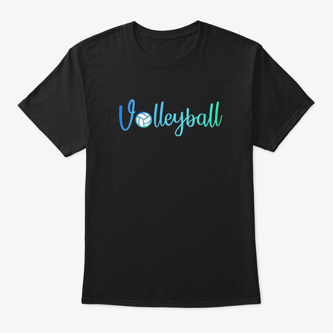 Volleyball Color Black T-Shirt Front