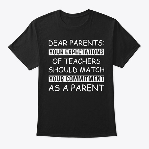 Funny T Shirts For Woman   Dear Parents Black T-Shirt Front