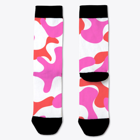 Pink Camouflage Socks White T-Shirt Front