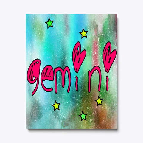 Magical Gemini Zodiac Sign Canvas Print White Kaos Front