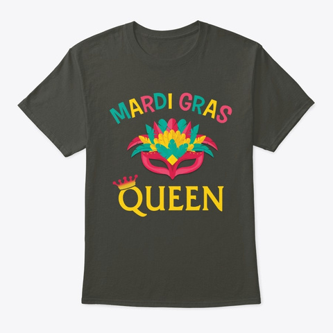 Mardi Gras Queen Graphic Smoke Gray T-Shirt Front