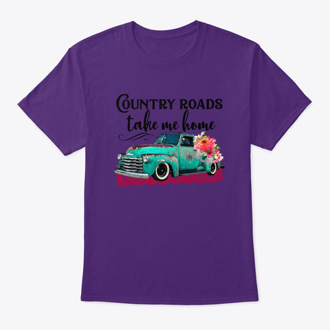 Country Roads Purple T-Shirt Front