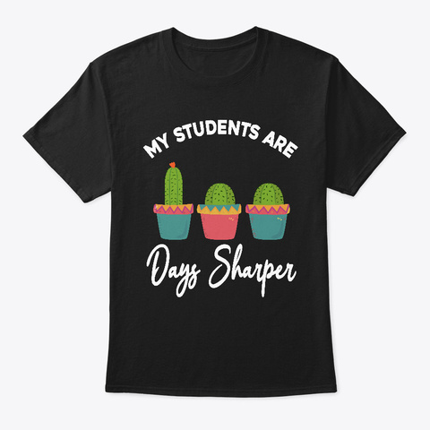 100 Th Day Of School Shirt Cactus On Black Kaos Front