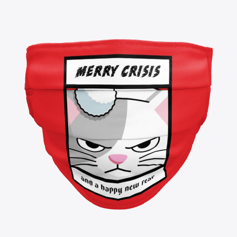 Merry Christmas Holiday Angry Cat Gifts Red T-Shirt Front